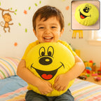 Cute Round Smiley Face Soft Pillow Cushion (30 X 30 Cm  1 Pc)