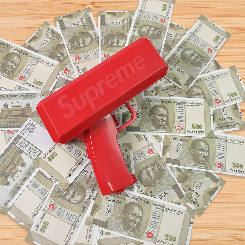 4514 Money Gun Shooter Cash Spray Gun Make It Rain Toy Gun Cash Cannon Money Gun Great Fun For Party Games Wedding Birthday