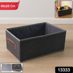 Foldable Rectangular Storage Box With Handle (46x28 Cm  1 Pc)