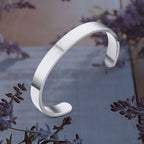 Minimalist Polished Open-ended Silver-tone Stainless Steel Kada (1 Pc)