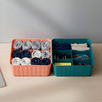 Square Organizer Box With 6 Compartments (Set Of 2)