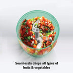 2065 6 Blade 2in1 Manual Food Chopper Compact  Powerful Hand Held Vegetable Chopper (1000ml)